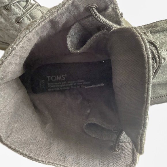 Toms Searcher boot castle rock grey gray quilted wool suede details size 14 - Picture 4 of 5